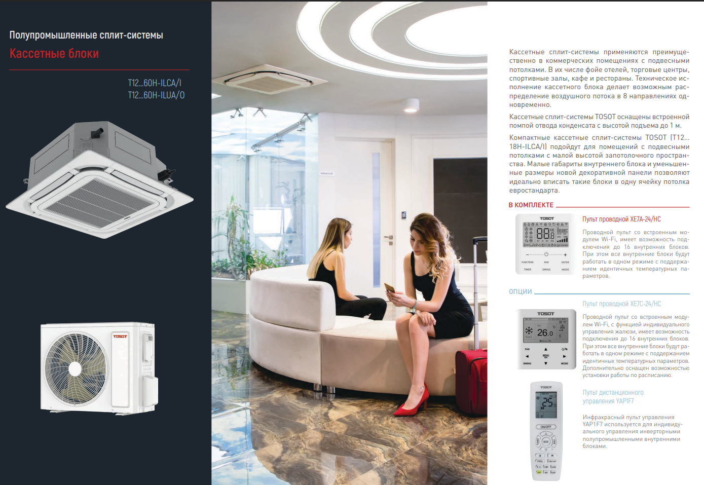 Инверторные кассетные  Сплит-системы Tosot